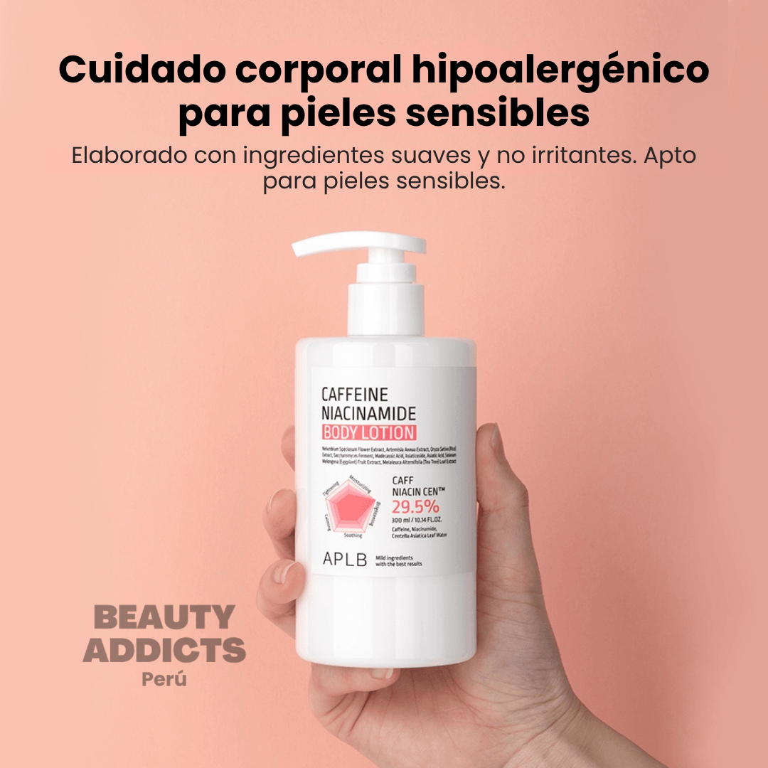 Caffeine Niacinamide Body Lotion ideal para nutrir la piel y aportar un aspecto más uniforme y radiante.