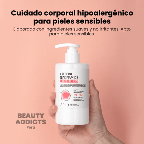 Caffeine Niacinamide Body Lotion ideal para nutrir la piel y aportar un aspecto más uniforme y radiante.