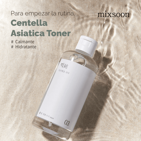 Mixsoon Centella Asiática Toner, tónico coreano sin alcohol que calma, hidrata y equilibra.