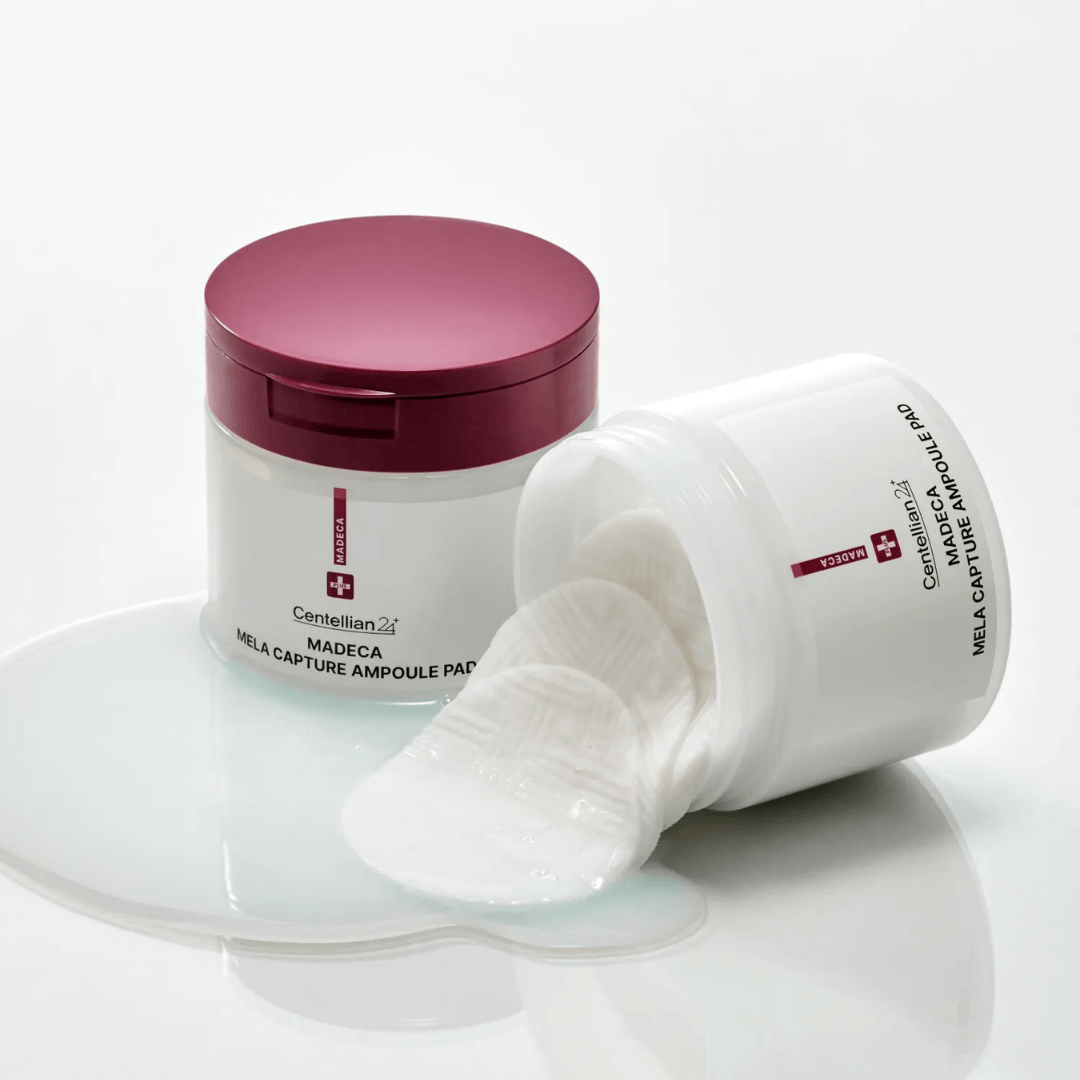 Discos impregnados en ampoule Madeca con activos despigmentantes para mejorar la luminosidad de la piel de Centellian24.