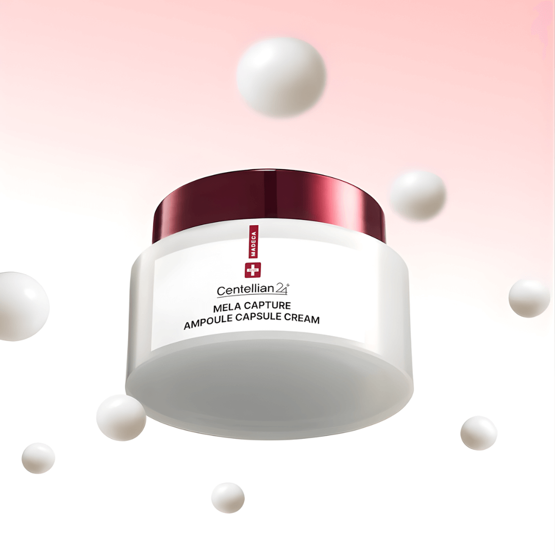 Ampoule pads Madeca Mela Capture para exfoliación suave e iluminación progresiva.