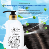 CER-100 Collagen Coating Hair A+ Muscle Helltornado Shampoo Elizavecca deja el cabello fuerte y manejable.