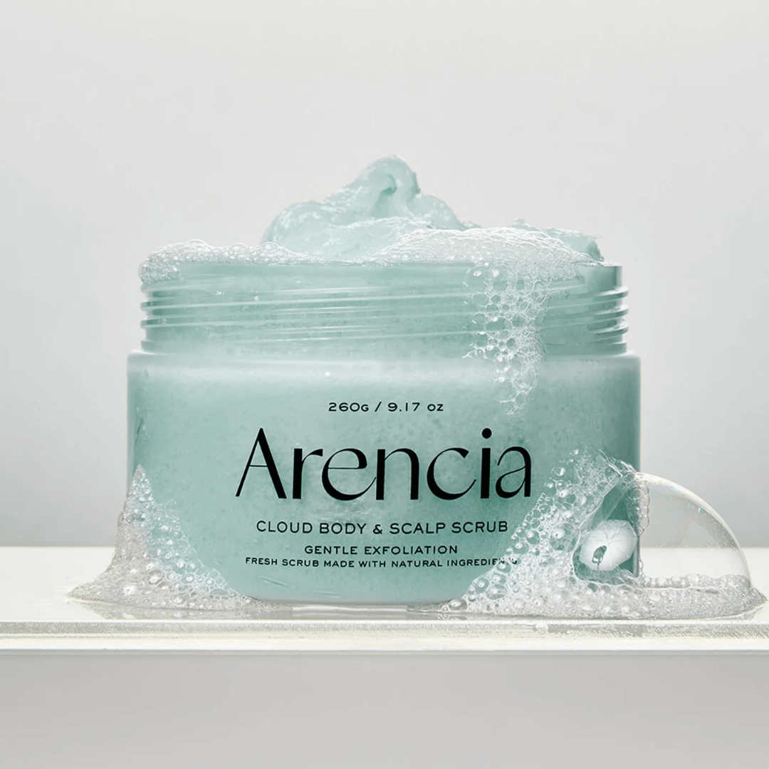 Cloud Body & Scalp Scrub: French mint & Lily.