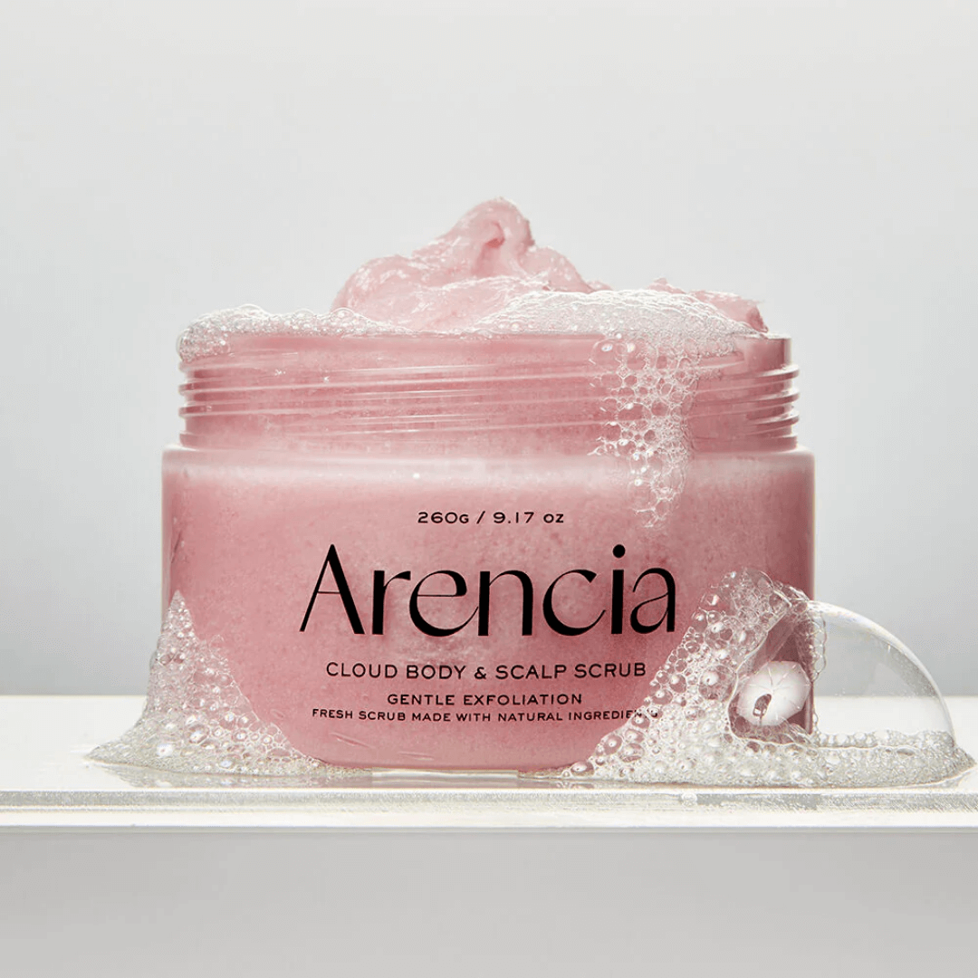 Cloud Body & Scalp Scrub: Lavander & Pear.