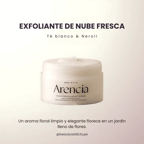 Scrub con Té blanco y Neroli que mejora la textura corporal y revitaliza con aroma elegante.