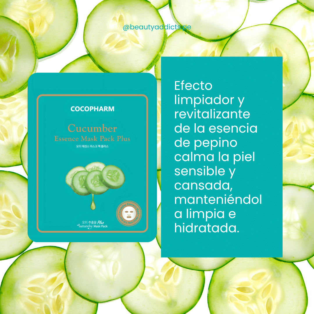 Cucumber Essence Mask de Cocopharm para hidratación intensa.