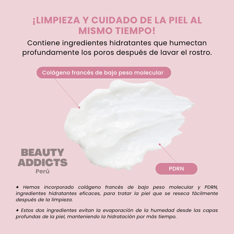 Collagen Cleansing Balm con fórmula suave que ayuda a dejar la piel limpia, luminosa y visiblemente más tersa.