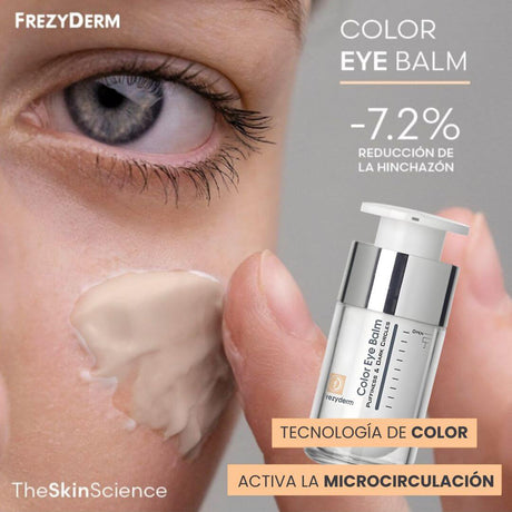 Frezyderm Color Eye Balm suaviza líneas finas y mejora la luminosidad ocular.