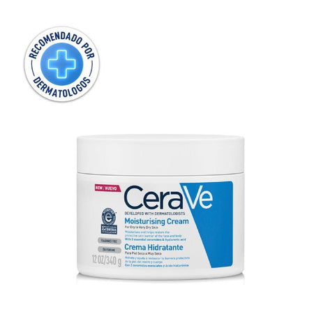 CeraVe Crema Hidratante para rostro y cuerpo con hidratación durante 24 h.