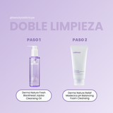 Pack de doble limpieza Celimax con aceite y espuma que purifican los poros y respetan la barrera cutánea