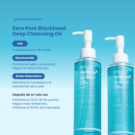 Aceite limpiador Medicube con LHA y niacinamida que disuelve puntos negros y maquillaje resistente
