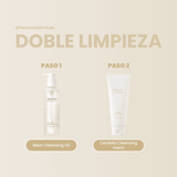 Rutina de doble limpieza de Mixsoon con Bean Cleansing Oil y Centella Cleansing Foam para una limpieza profunda.