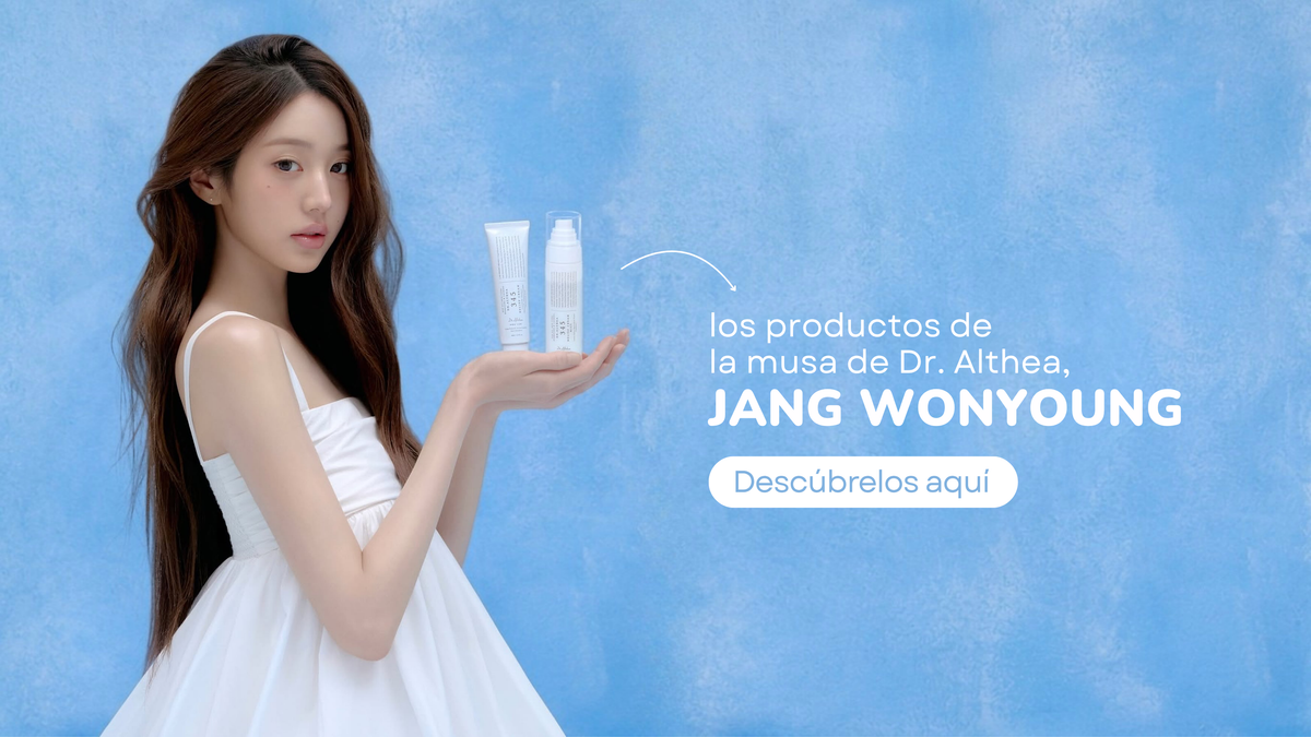 Productos de dr. althea presentados por la idol Jang Wonyoung de IVE