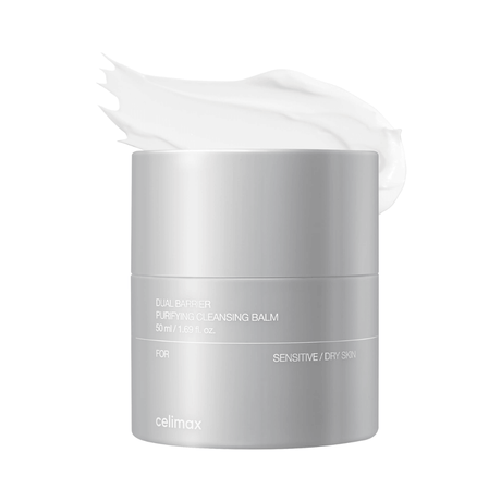 Bálsamo Celimax Dual Barrier que remueve maquillaje y purifica.
