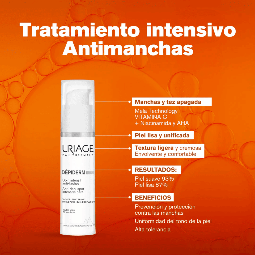 Crema Uriage Depiderm Antimanchas con AHA, vitamina C y niacinamida para piel más lisa y luminosa