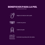 Bicarbonato y extractos botánicos para una piel renovada.