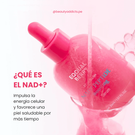 Suero coreano Eqqualberry con péptidos y NAD+ para luminosidad.