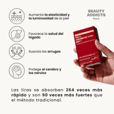 Suplemento coreano de glutatión liposomal Lyuh Esther en formato individual, práctico para transportar y consumir fuera de casa.