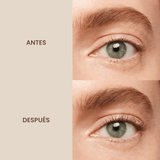 Antes y despues del rizador de pestañas recomendado por maquilladores.