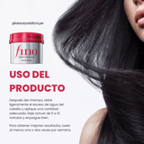Fino Premium Touch Hair Mask con textura cremosa que deja el cabello manejable, sedoso y saludable