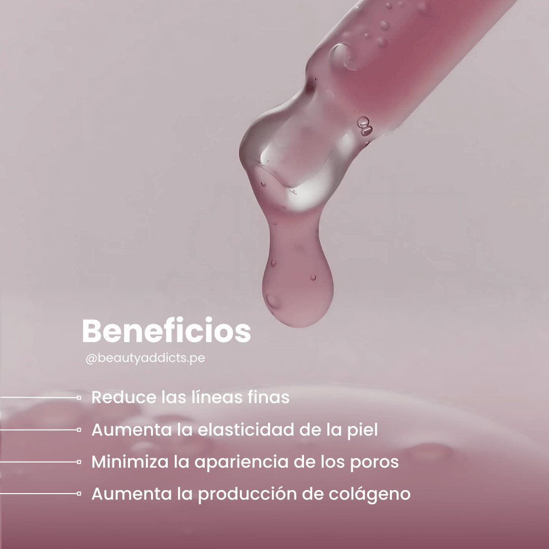Arencia sérum con 8 extractos rojos para piel radiante.