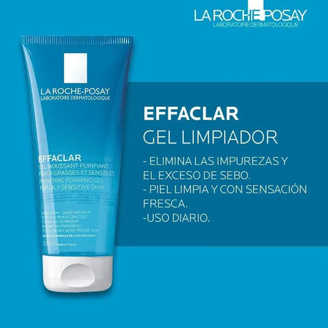 Effaclar Gel Limpiador piel grasa La Roche-Posay con acción purificante.