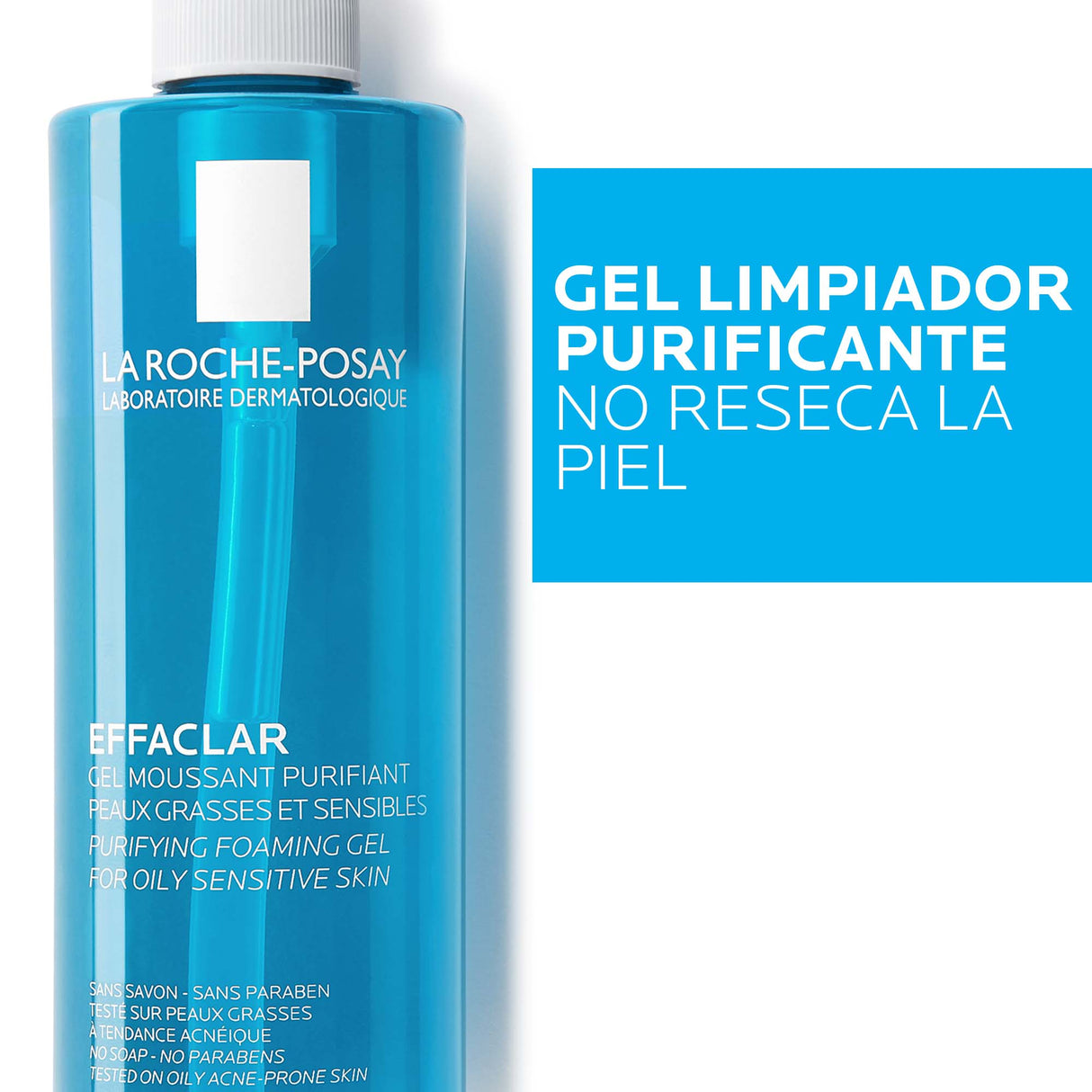 Effaclar Gel Limpiador La Roche-Posay remueve grasa y suciedad suave.