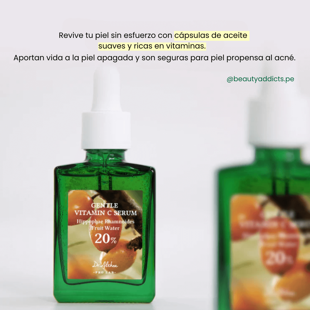 Dr.Althea Gentle Vitamin C Serum con cápsulas que reavitalizan la piel apagada.