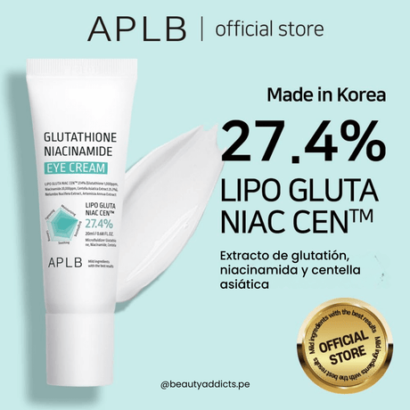 Eye Cream APLB para ojeras y manchas con textura ligera y sin acabado graso.
