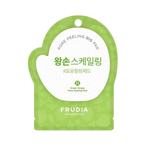 Frudia Green Grape Pore Peeling Pad limpia poros y mejora la textura de la piel.