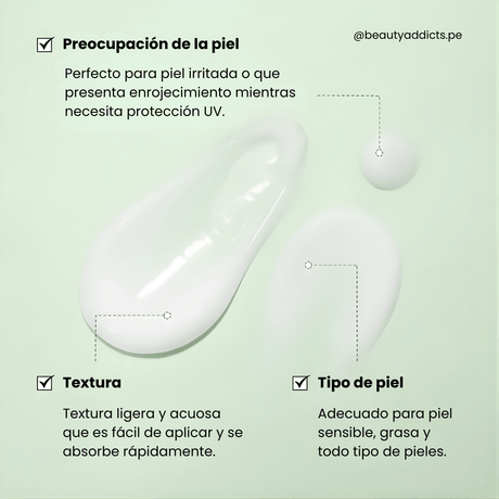 Green Tea Fresh Sunscreen de Dr. Althea que ayuda a la piel enrojecida mientras protege de los rayos uv.