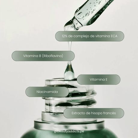 Arencia Holy Hyssop Serum 12, con hisopo y niacinamida que hidrata y redensifica la piel.