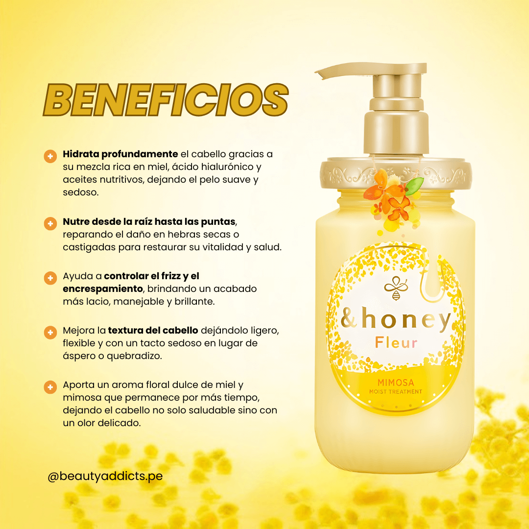 &honey Fleur Kinmokusei Mimosa ViCREA perfuma tu cabello con una fragancia floral duradera.