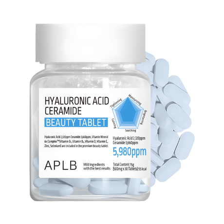 Hyaluronic Acid Ceramide Beauty Tablet APLB hidrata profundamente la piel desde el interior y mejora su elasticidad.