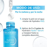 Bioderma Hydrabio Hyalu+ Serum con ácido hialurónico y niacinamida, ideal para piel apagada.