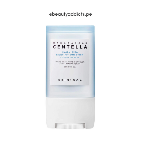 Madagascar Centella Silky Fit Sun Stick SKIN1004, textura cremosa que previene daños UV y calma la piel.