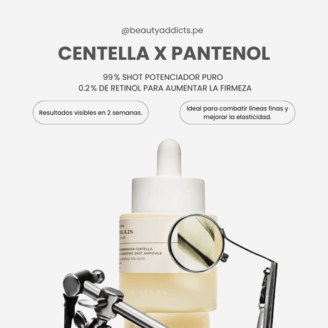 Ampolla de Skin 1004 con retinol puro al 0.2% que estimula la renovación celular sin irritar.