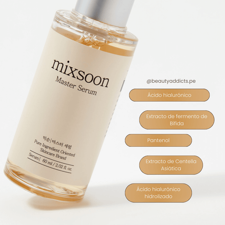 Master Serum de Mixsoon con centella y bifida fermentada para calmar piel inflamada.