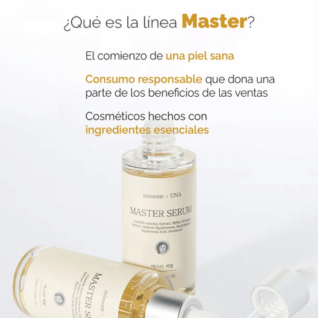 Master Serum de Mixsoon mejora visiblemente el tono, textura y firmeza del rostro.