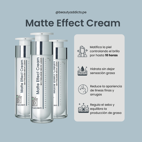 Matte Effect Cream que ayuda a reducir líneas finas y arrugas.
