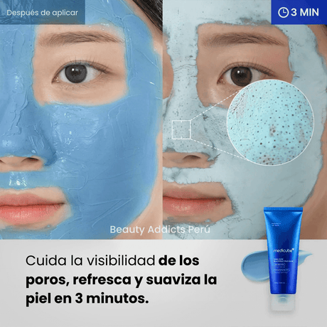 Mascarilla facial anti puntos negros con efecto matificante.
