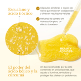 Serum iluminador con cúrcuma antioxidante que ayuda a combatir la opacidad y favorecer una piel más radiante.