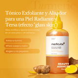 Tónico iluminador que elimina células muertas, mejora la apariencia de hiperpigmentación y prepara la piel para los siguientes pasos del skincare.
