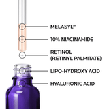 Serum Anti-manchas Mela B3, diseñado para tratar manchas solares y post-acné, dejando la piel más uniforme.