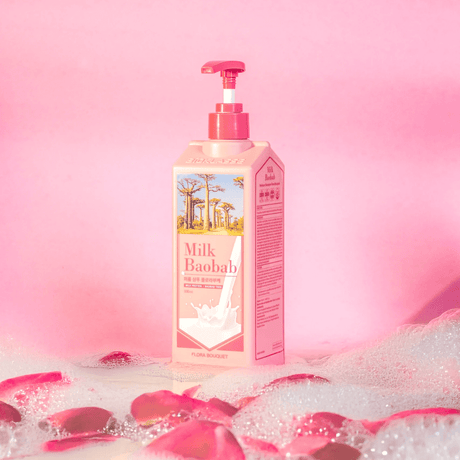 Champú perfumado con extracto de baobab y proteínas vegetales que fortalece el cabello y aporta brillo natural.