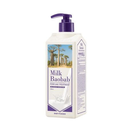 Tratamiento capilar Milk Baobab Baby Powder que nutre profundamente, repara el cabello dañado y deja una fragancia suave de larga duración.