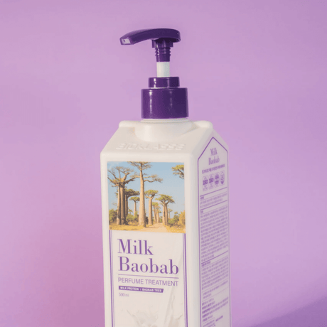 Acondicionador intensivo con extracto de baobab que mejora la elasticidad del cabello mientras aporta brillo y suavidad.