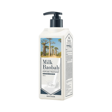 Tratamiento Milk Baobab White Musk que nutre profundamente el cabello y lo envuelve en una fragancia cálida y sofisticada.