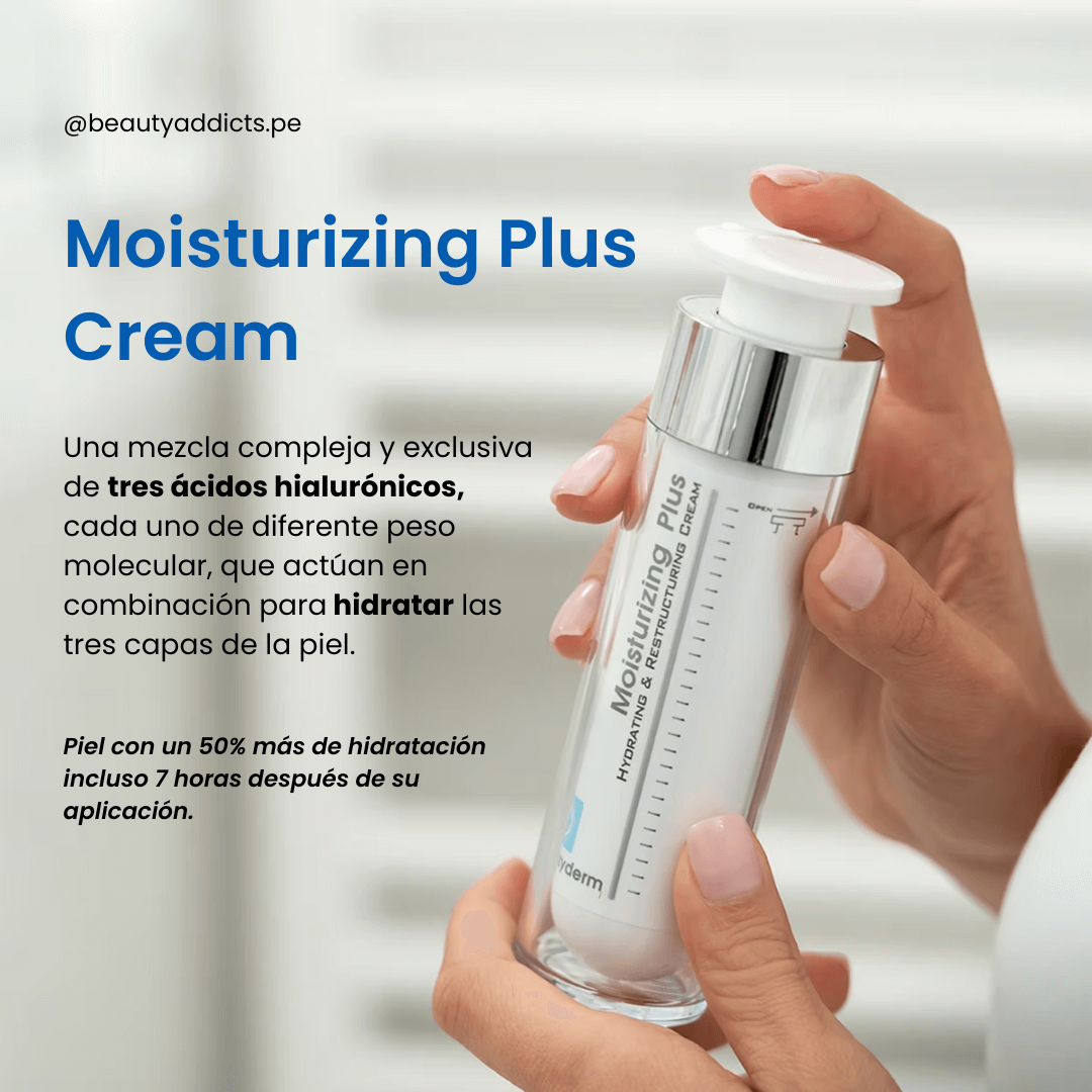 Moisturizing Plus Cream Frezyderm combina ácido hialurónico y péptidos para una piel más firme.
