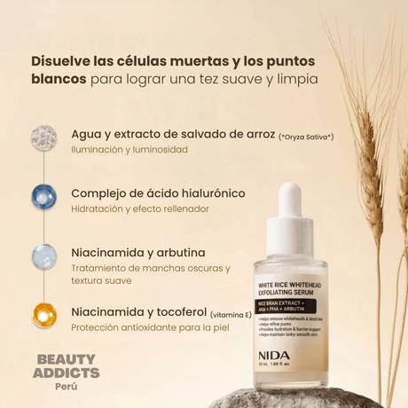 NIDA White Rice Whitehead Exfoliating Serum